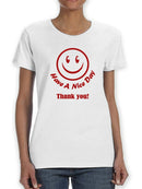 Plastic Bag Happy Face Nice Day Women's T-Shirt