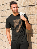 Grunge Beige U.s.a. Flag Men's T-Shirt