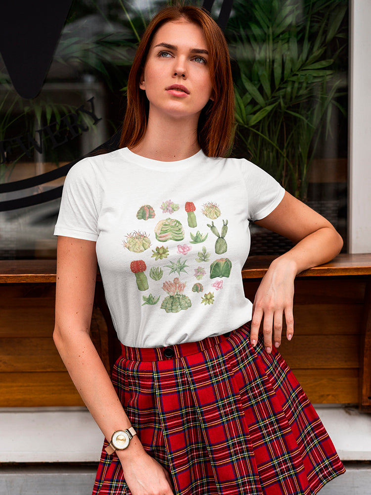 Beautiful Set Cactus Plants Women's T-Shirt
