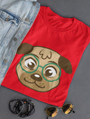 Cute Pug With Glasses Women's T-shirt