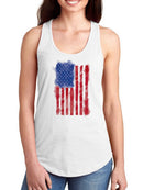 Blurry Painted American Flag Women's Racerback Tank