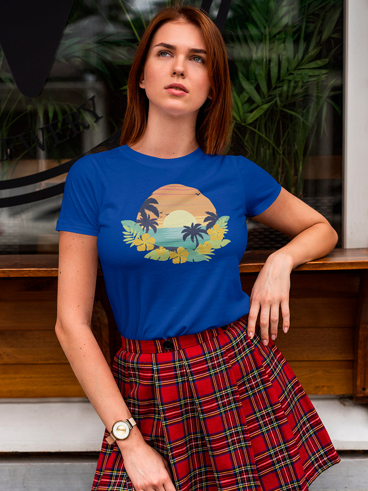 Colorful Tropical Beach Design Women's T-Shirt
