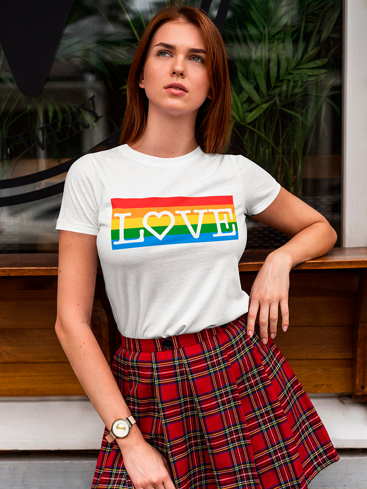 Love Lgbt Flag Simple Women's T-Shirt