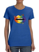 Colorful Rainbow Lips Women's T-shirt