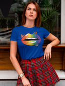 Colorful Rainbow Lips Women's T-shirt