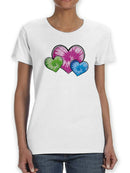 Colored Hearts Women's T-shirt