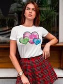 Colored Hearts Women's T-shirt