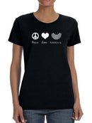 Peace Love And Ruth Bader Ginsburg Women's Shaped T-shirt