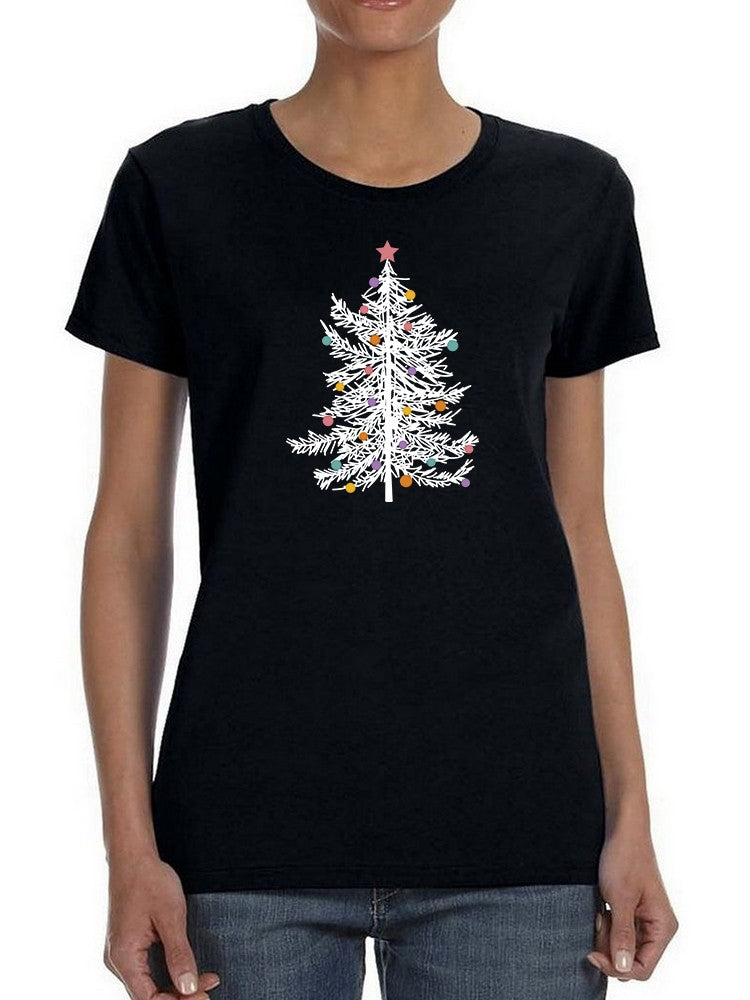Snow Christmas Tree Women's Shaped T-shirt
