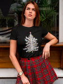 Snow Christmas Tree Women's Shaped T-shirt