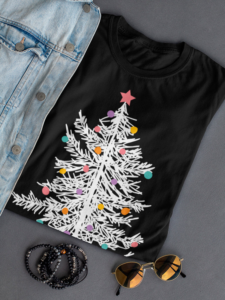 Snow Christmas Tree Women's Shaped T-shirt