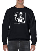 Skeleton Drinking Coffee Men's Sweatshirt