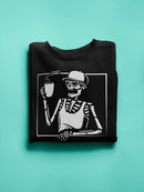 Skeleton Drinking Coffee Men's Sweatshirt