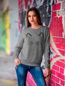 Cute Cat Face Design Women's Sweatshirt