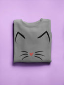 Cute Cat Face Design Women's Sweatshirt