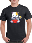 Neko Eating Ramen Tee Men's -GoatDeals Designs