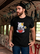 Neko Eating Ramen Tee Men's -GoatDeals Designs