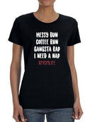 Messy Bun Design Shaped Tee Women's -GoatDeals Designs