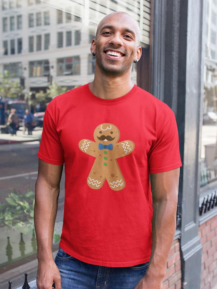 Gingerbread Man With Mustache Men's T-shirt