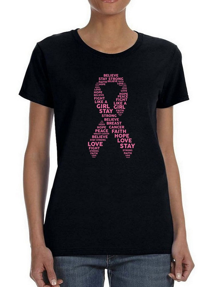 Pink Ribbon Women's Shaped T-shirt