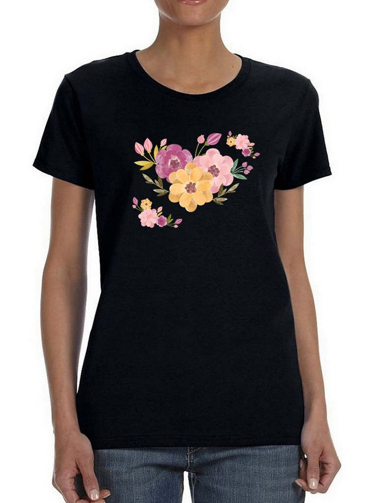 Cute Flowers Design Women's Shaped T-shirt