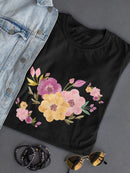 Cute Flowers Design Women's Shaped T-shirt