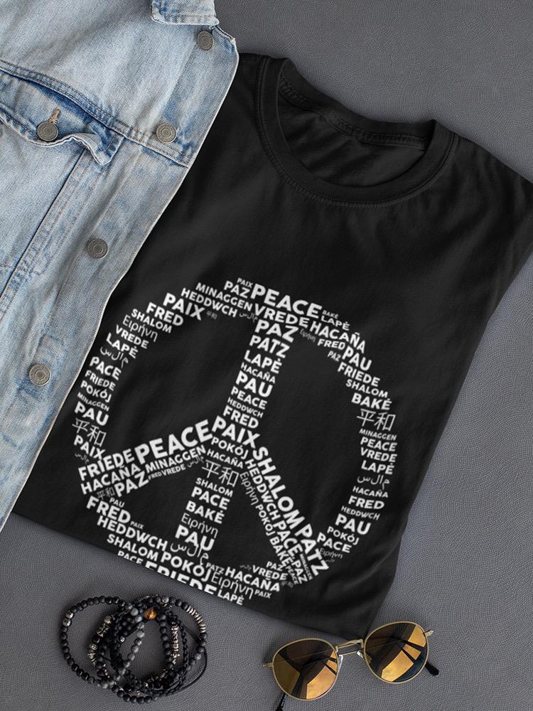 Peace And Love Sign Women's Shaped T-shirt