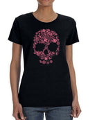 Pink Skull Design Women's Shaped T-shirt