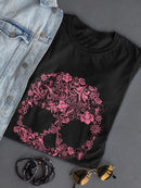 Pink Skull Design Women's Shaped T-shirt