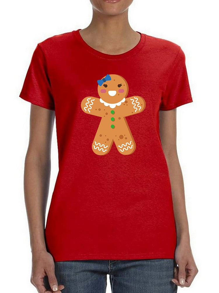 Happy Gingerbread Girl Women's Shaped T-shirt