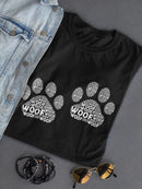Dog Paws With Text Women's Shaped T-shirt