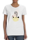 Woman With An Apple Women's Shaped T-shirt
