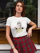 Woman With An Apple Women's Shaped T-shirt