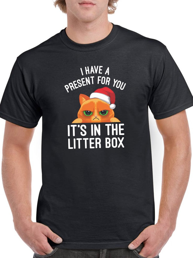 Cute Cat Has A Present For You Men's T-shirt