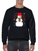 Pixeled Snowman Men's Sweatshirt