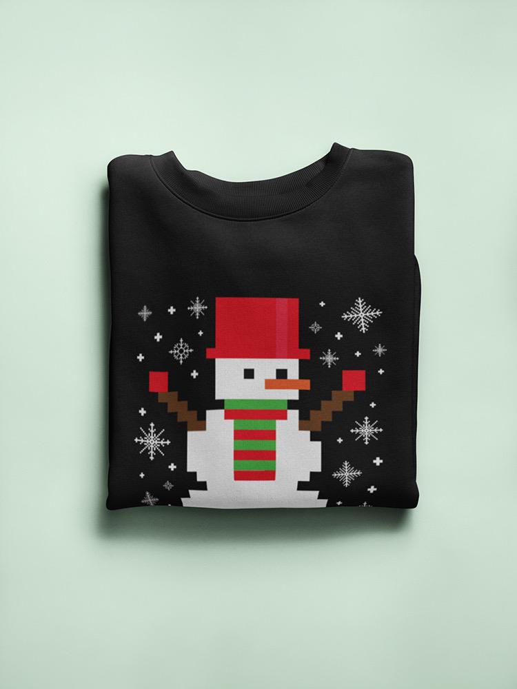 Pixeled Snowman Men's Sweatshirt