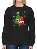 Santa Leaving A Present Women's Sweatshirt