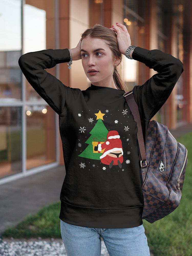 Santa Leaving A Present Women's Sweatshirt