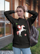 Santa On A Unicorn Women's Sweatshirt
