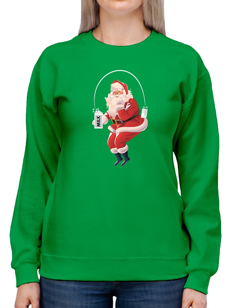 Santa Claus With Milk Women's Sweatshirt