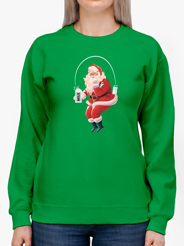 Santa Claus With Milk Women's Sweatshirt