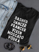 Santa's Reindeers And Alcohol Women's Shaped T-shirt