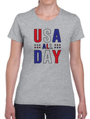 U.s.a. All Day Women's Shaped T-shirt