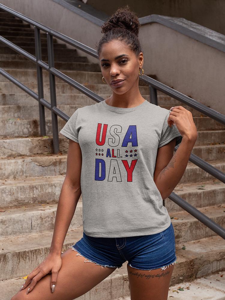 U.s.a. All Day Women's Shaped T-shirt