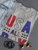 U.s.a. All Day Women's Shaped T-shirt