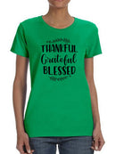 Thankful Greatful Blessed Women's Shaped T-shirt
