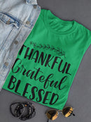 Thankful Greatful Blessed Women's Shaped T-shirt
