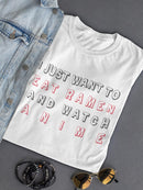 Watching Anime With Ramen Women's Shaped T-shirt