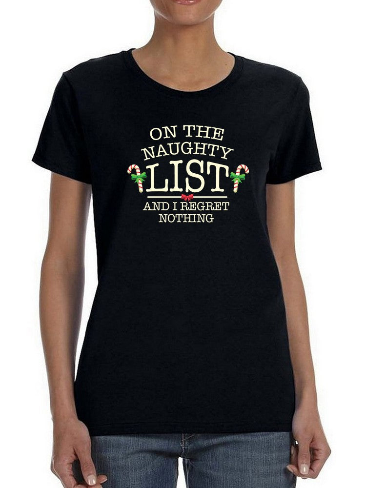 Funny Naughty List Quote Women's Shaped T-shirt