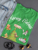 Merry Catmas Women's Shaped T-shirt